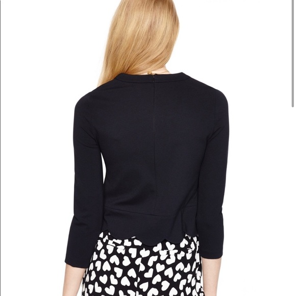 Kate spade ponte black scalloped bottom shirt - Picture 2 of 8